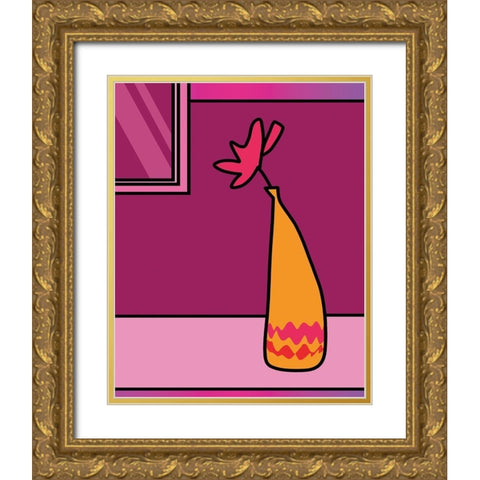 Colorful Vase II Gold Ornate Wood Framed Art Print with Double Matting by Unknown