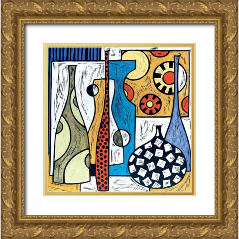 Vase Study III Gold Ornate Wood Framed Art Print with Double Matting by Unknown