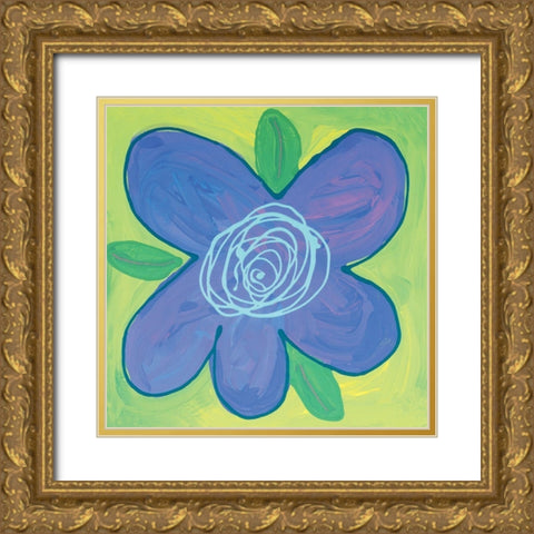 Splat - Green-Purple Gold Ornate Wood Framed Art Print with Double Matting by Unknown