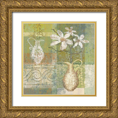 Vase Collage I Gold Ornate Wood Framed Art Print with Double Matting by Unknown
