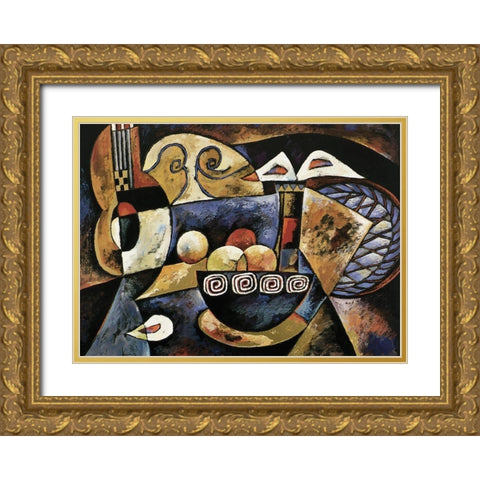 AspectsII Gold Ornate Wood Framed Art Print with Double Matting by Unknown