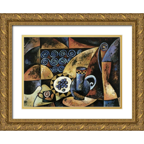 Aspects I Gold Ornate Wood Framed Art Print with Double Matting by Unknown