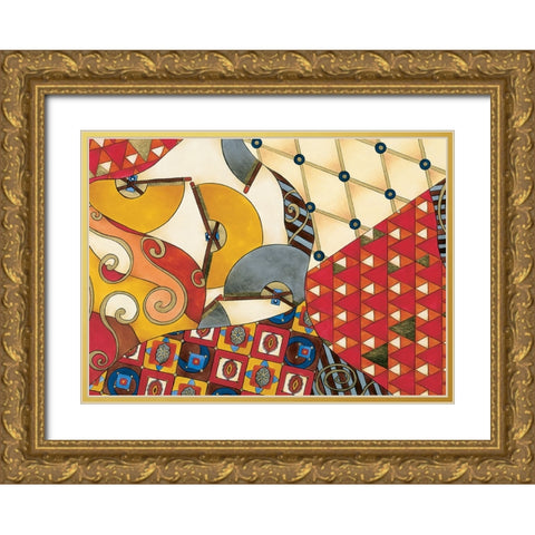 Cordoba Abstract Gold Ornate Wood Framed Art Print with Double Matting by Unknown