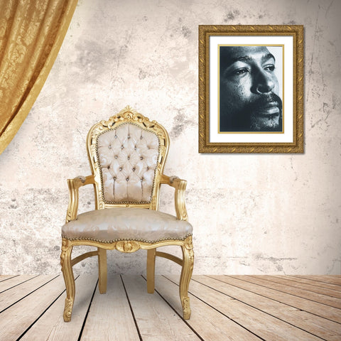 Marvin Gold Ornate Wood Framed Art Print with Double Matting by Unknown