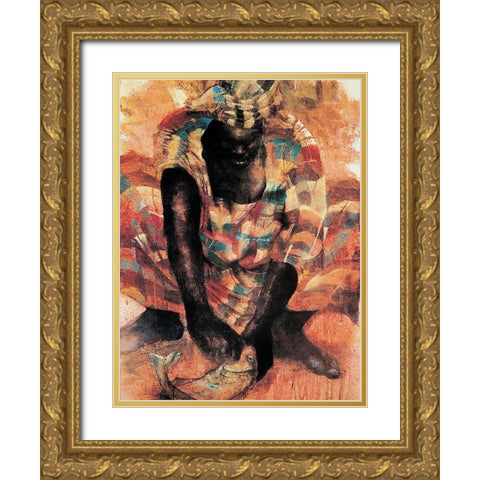 Fresh Fish Gold Ornate Wood Framed Art Print with Double Matting by Unknown