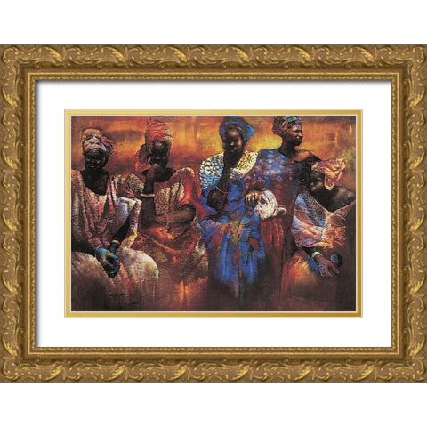 Matriarchs Gold Ornate Wood Framed Art Print with Double Matting by Unknown