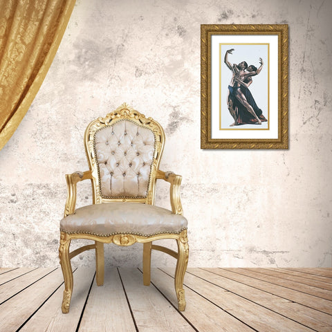 Embrace Gold Ornate Wood Framed Art Print with Double Matting by Unknown