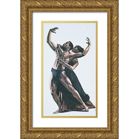 Embrace Gold Ornate Wood Framed Art Print with Double Matting by Unknown