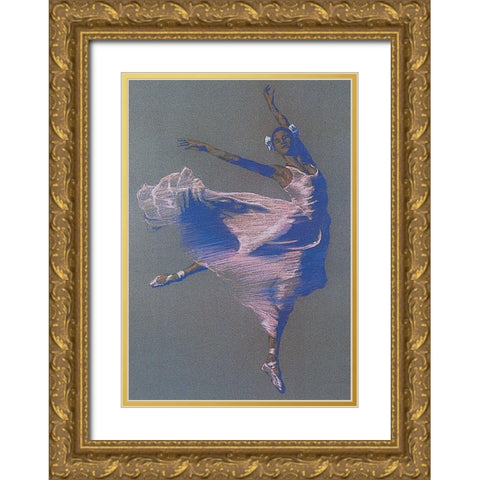 Jump Gold Ornate Wood Framed Art Print with Double Matting by Unknown