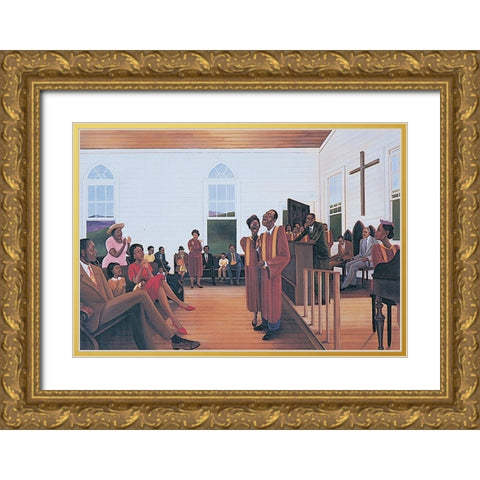 Praise Gold Ornate Wood Framed Art Print with Double Matting by Unknown