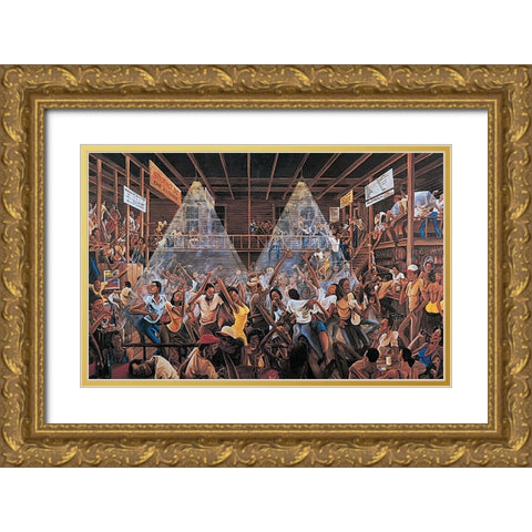 Wild Dance Gold Ornate Wood Framed Art Print with Double Matting by Unknown