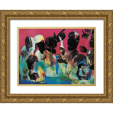 Black Picasso Gold Ornate Wood Framed Art Print with Double Matting by Unknown