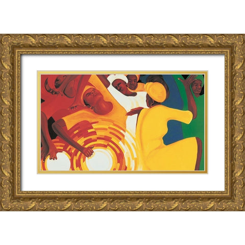 Play and Dance Gold Ornate Wood Framed Art Print with Double Matting by Unknown
