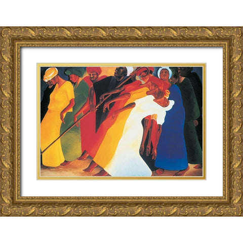 Struttin Gold Ornate Wood Framed Art Print with Double Matting by Unknown