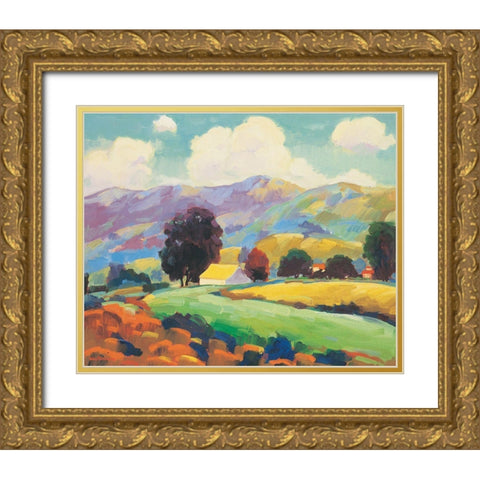Shady Groves Gold Ornate Wood Framed Art Print with Double Matting by Unknown