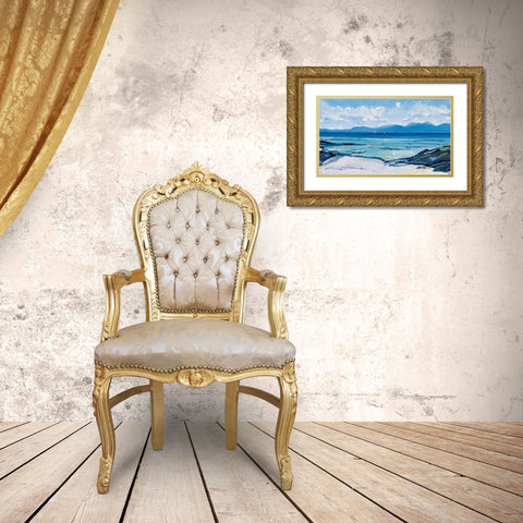 Seashore Gold Ornate Wood Framed Art Print with Double Matting by Unknown