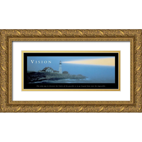 Lighthouse - Vision Gold Ornate Wood Framed Art Print with Double Matting by Unknown