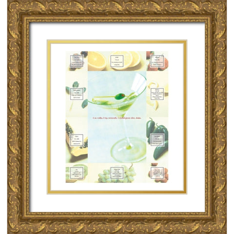 Vodka Martini Gold Ornate Wood Framed Art Print with Double Matting by Frontline