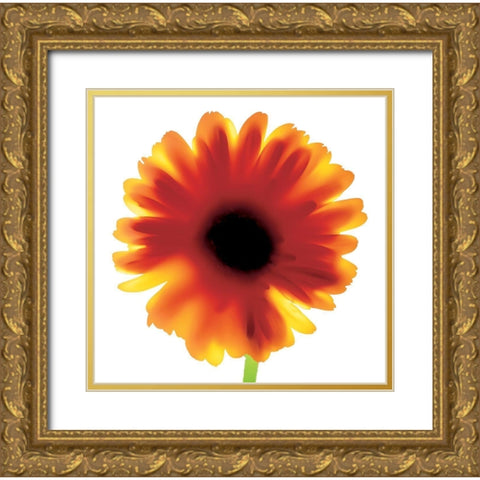 Floral I Gold Ornate Wood Framed Art Print with Double Matting by Unknown