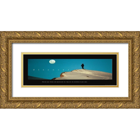 Discover - Moon Gold Ornate Wood Framed Art Print with Double Matting by Frontline