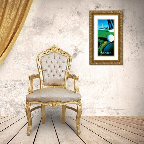 Focus - Putter Gold Ornate Wood Framed Art Print with Double Matting by Frontline