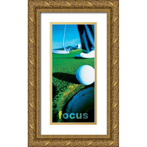 Focus - Putter Gold Ornate Wood Framed Art Print with Double Matting by Frontline