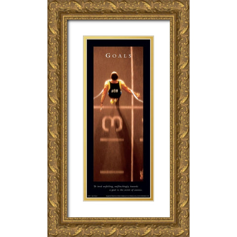 Goals Track Gold Ornate Wood Framed Art Print with Double Matting by Unknown