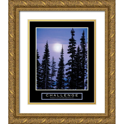 Challenge - Moonrise Gold Ornate Wood Framed Art Print with Double Matting by Frontline