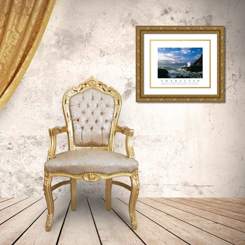 Character - Crashing Wave Gold Ornate Wood Framed Art Print with Double Matting by Frontline