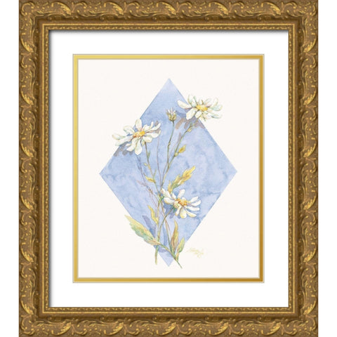Daisy Pastel Violet I Gold Ornate Wood Framed Art Print with Double Matting by Unknown