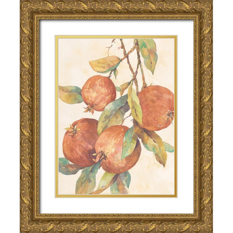 Hanging Fruit Gold Ornate Wood Framed Art Print with Double Matting by Unknown