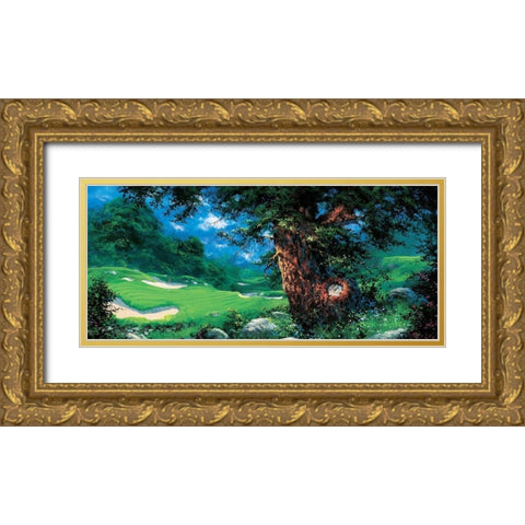 Golf Fantasy I Gold Ornate Wood Framed Art Print with Double Matting by Unknown