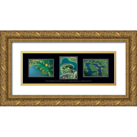 Golf Triptych Gold Ornate Wood Framed Art Print with Double Matting by Frontline