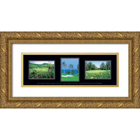 Golf Palms Gold Ornate Wood Framed Art Print with Double Matting by Unknown