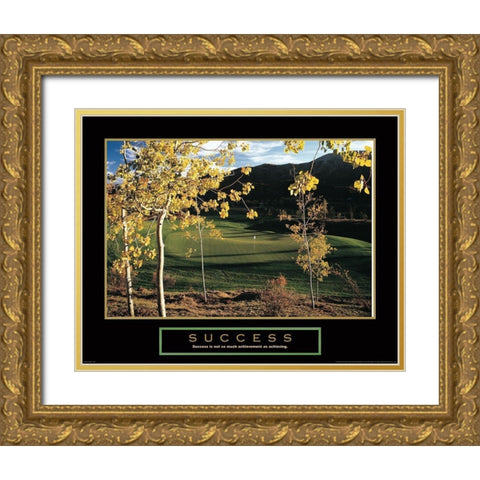 Success - Golf Gold Ornate Wood Framed Art Print with Double Matting by Unknown