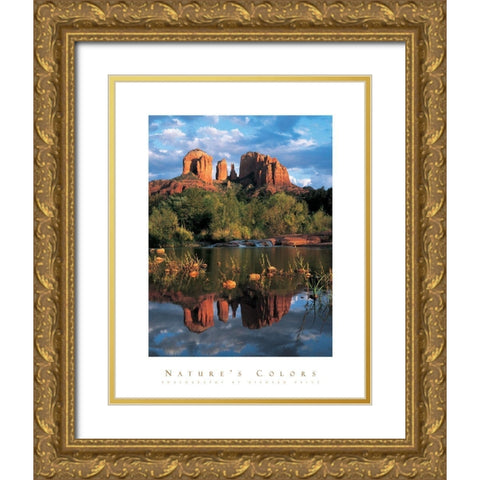 Devils Bluff Gold Ornate Wood Framed Art Print with Double Matting by Unknown