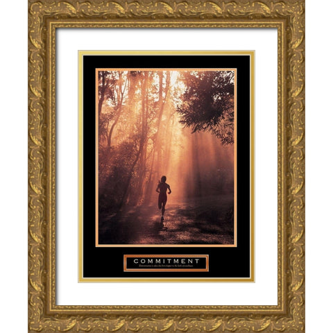 Runner - Commitment Gold Ornate Wood Framed Art Print with Double Matting by Unknown