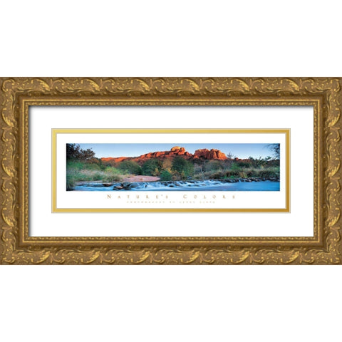 Desert Rocks Gold Ornate Wood Framed Art Print with Double Matting by Unknown