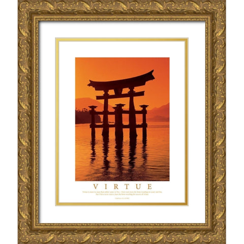 Virtue Gold Ornate Wood Framed Art Print with Double Matting by Unknown