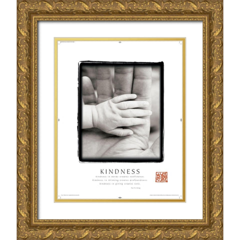 Kindness - Hands Gold Ornate Wood Framed Art Print with Double Matting by Frontline