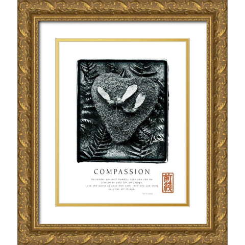 Compassion - Ferns Gold Ornate Wood Framed Art Print with Double Matting by Unknown