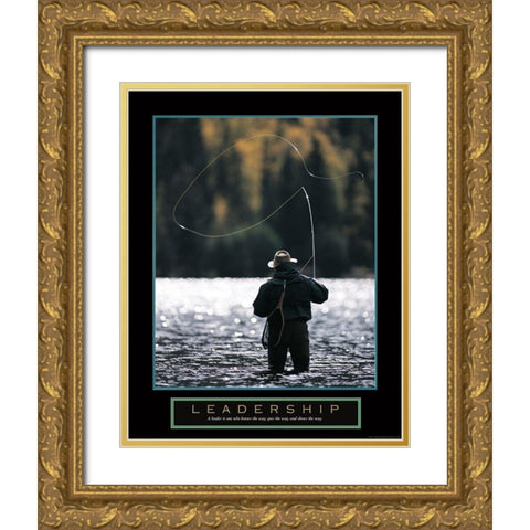 Leadership - Fisherman Gold Ornate Wood Framed Art Print with Double Matting by Frontline