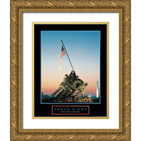 Force D Ame Gold Ornate Wood Framed Art Print with Double Matting by Frontline