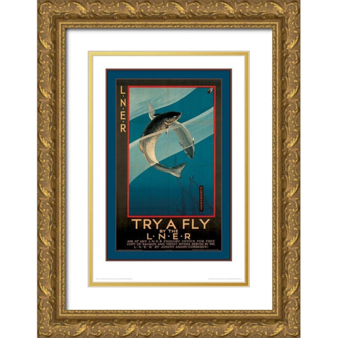 Try a Fly Gold Ornate Wood Framed Art Print with Double Matting by Unknown