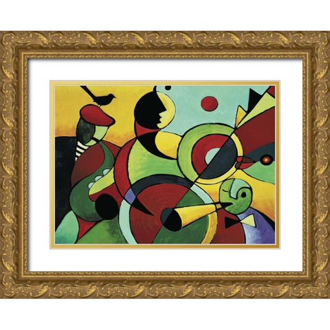 Play On Gold Ornate Wood Framed Art Print with Double Matting by Unknown