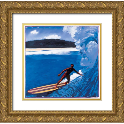 Hang Ten Gold Ornate Wood Framed Art Print with Double Matting by Unknown
