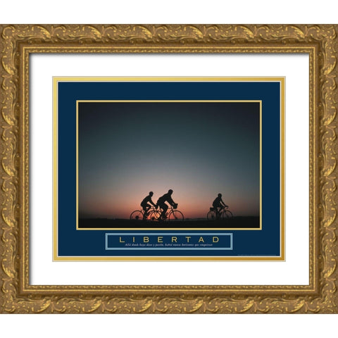 Libertad Gold Ornate Wood Framed Art Print with Double Matting by Frontline