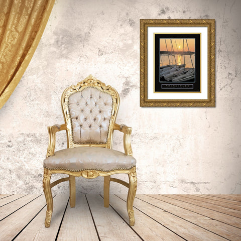 Principles - Sailboats Gold Ornate Wood Framed Art Print with Double Matting by Unknown