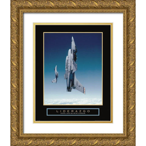 Liderazgo Gold Ornate Wood Framed Art Print with Double Matting by Frontline