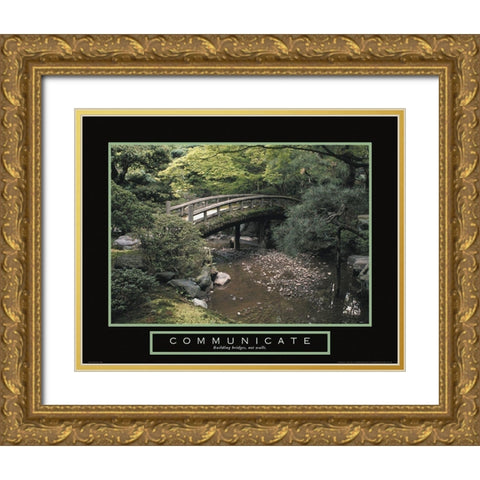 Communicate - Bridge Gold Ornate Wood Framed Art Print with Double Matting by Frontline